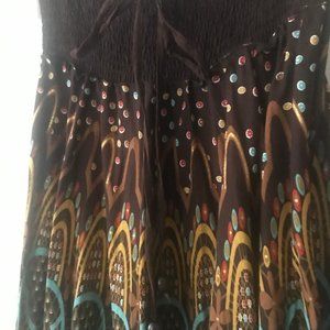 Skirt, ankle length,  5-1/2" stretch waistband.